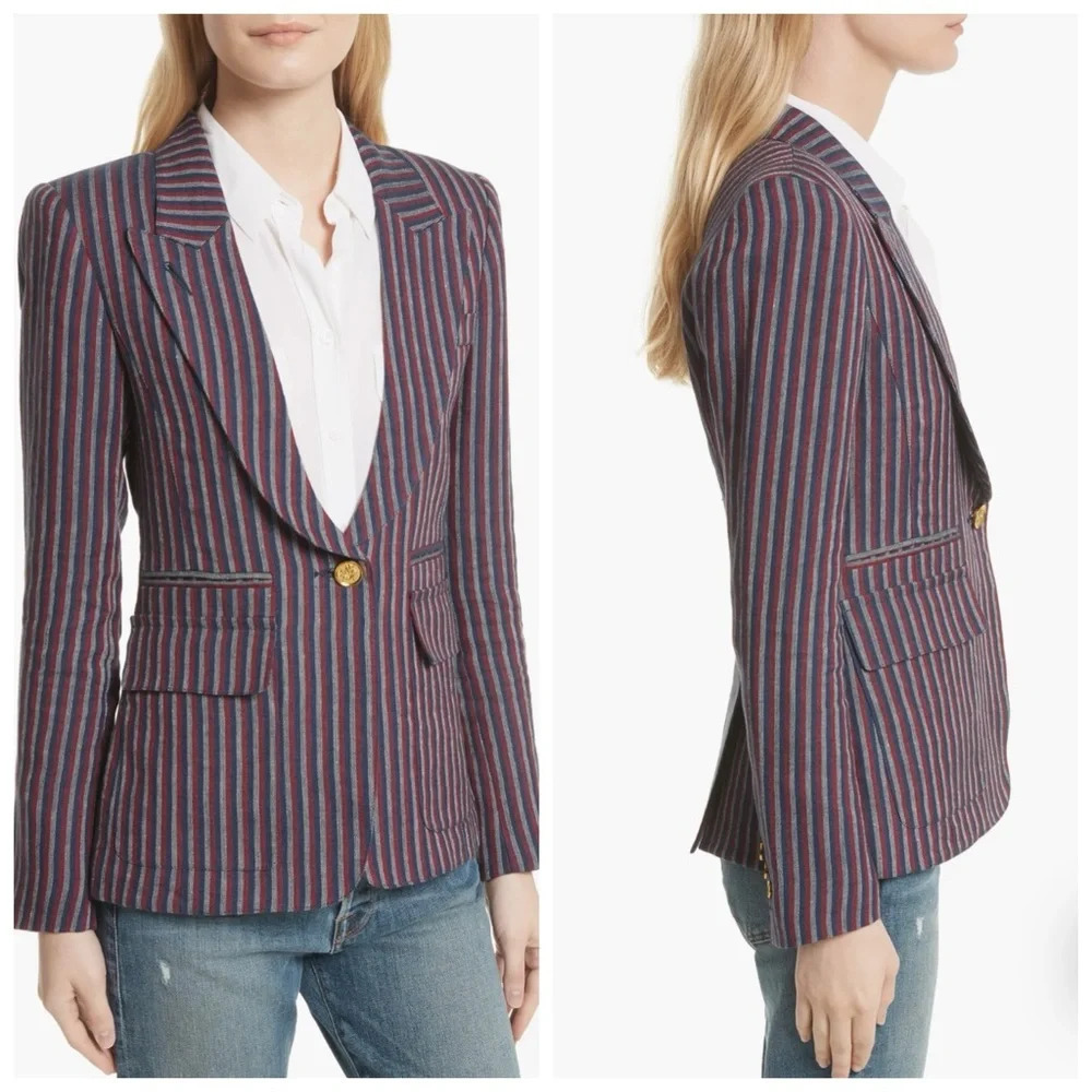 Smythe Stripe Cotton Blazer - Picture 3 of 9